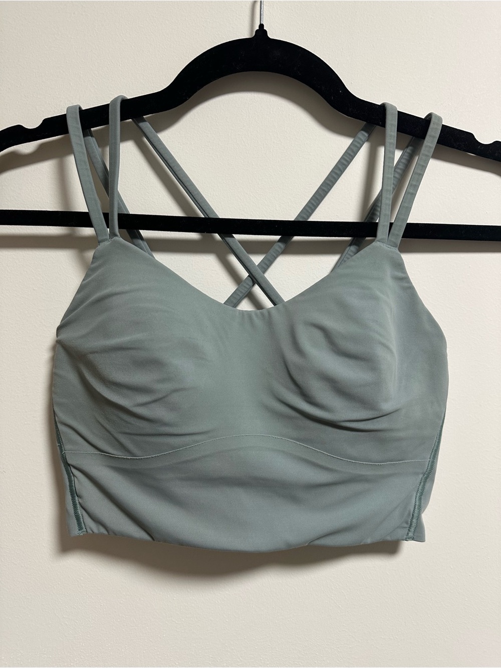 lululemon athletica Strappy Longline Bralette in Sage Green